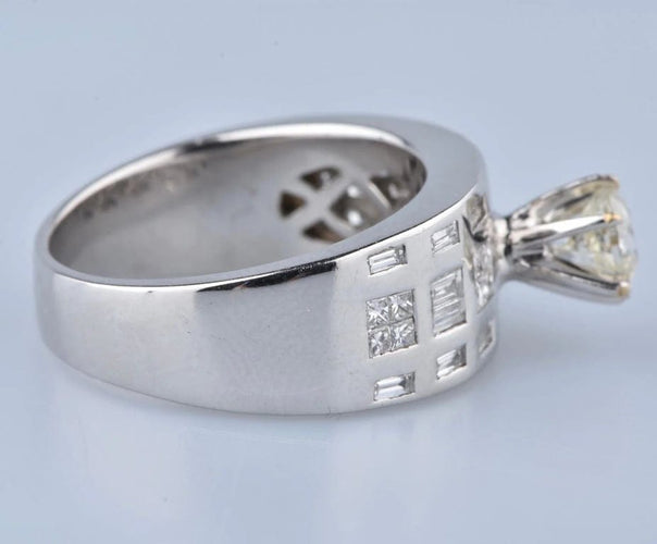 Bague 54 Bague diamants en or blanc 18 carats 58 Facettes