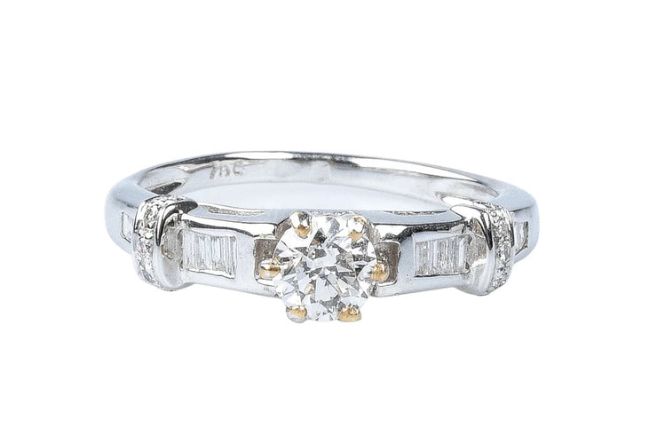Bague 54 Bague diamant en or blanc 18 carats 58 Facettes 111.17357-12