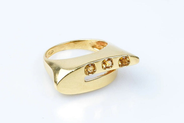 Bague 55 Bague citrine en or jaune 18 carats 58 Facettes 111.66245-53