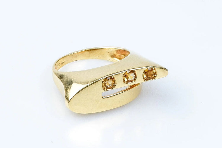 Bague 55 Bague citrine en or jaune 18 carats 58 Facettes 111.66245-53