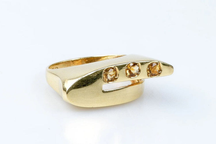 Bague 55 Bague citrine en or jaune 18 carats 58 Facettes 111.66245-53