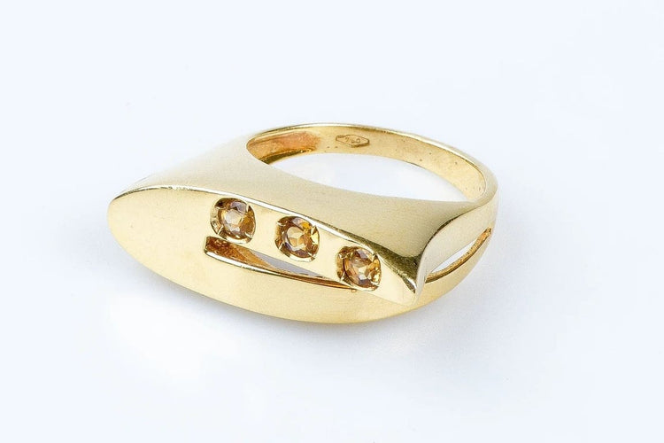 Bague 55 Bague citrine en or jaune 18 carats 58 Facettes 111.66245-53