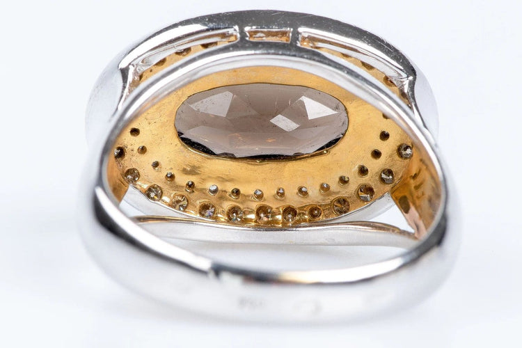 Bague 56 Bague en or 18 carats, quartz fumé et diamants 58 Facettes 111-184737-36