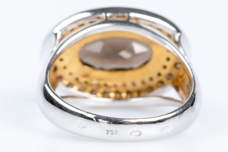 Bague 56 Bague en or 18 carats, quartz fumé et diamants 58 Facettes 111-184737-36