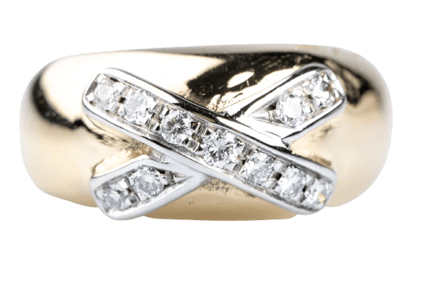 Bague 53 Bague croisée en or jaune 18 carats avec diamants 0,88 ct 58 Facettes BGDIAMCH-107
