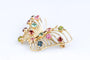Broche Broche papillon vintage en or jaune 18 ct sertie de 14 pierres fines 58 Facettes BCPAP5342-107