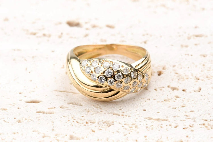 Bague 51 Bague pavée de diamants 0,40 ct en or jaune 18K 58 Facettes BG31300540-107