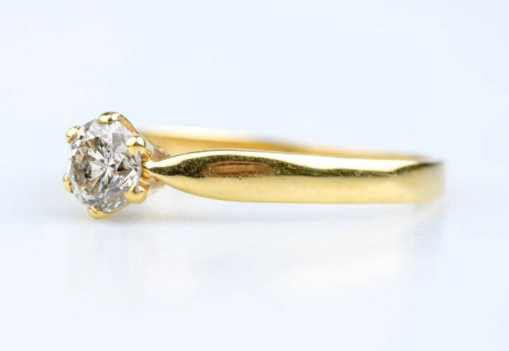 Bague 61 Bague solitaire diamant en or jaune 18 carats 58 Facettes BG-31200192-107