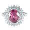 Bague 52 Bague marguerite en or blanc 750 avec saphir rose et diamants 58 Facettes