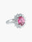Bague 52 Bague marguerite en or blanc 750 avec saphir rose et diamants 58 Facettes