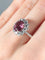 Bague 52 Bague marguerite en or blanc 750 avec saphir rose et diamants 58 Facettes