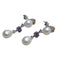 Boucles d'oreilles Boucles d'oreilles ornées de perles, améthystes, citrines et diamants 58 Facettes PE168