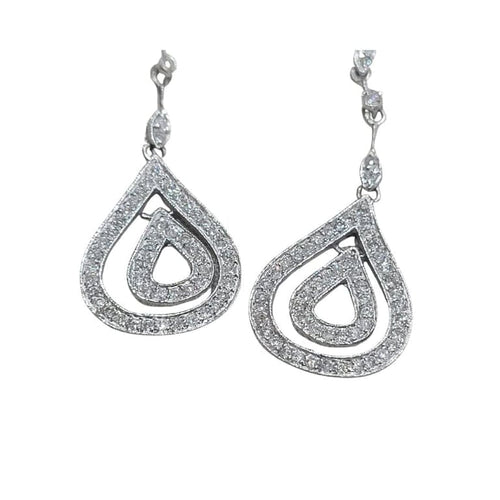 Boucles d'oreilles Boucles d'oreilles en or blanc 18 carats serties de diamants 58 Facettes PE248
