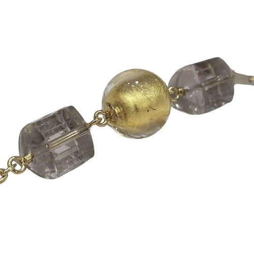 Collier Collier en or 18 carats et verre de Murano avec quartz 58 Facettes COVMA01