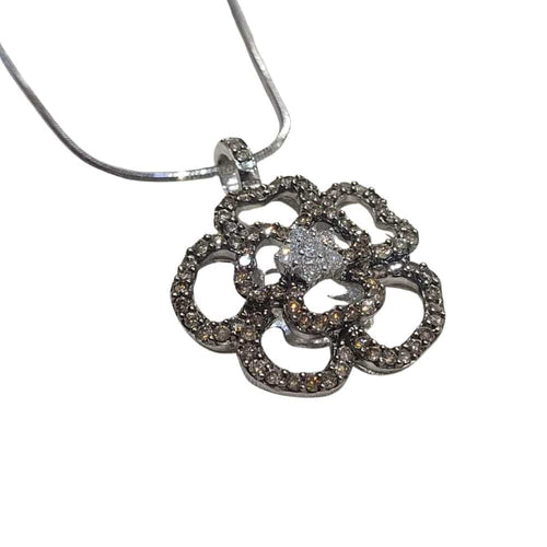 Pendentif Rayser - Pendentif en or 18 carats rhodié ruthénium et diamants bruns 58 Facettes COVMAM01