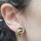Boucles d'oreilles Boucles d'oreilles en or jaune et blanc 18 carats et diamants 58 Facettes PE15