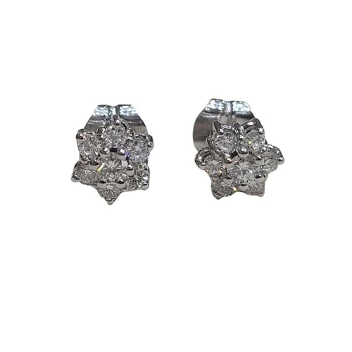 Boucles d'oreilles Boucles d’oreilles en or blanc 18 carats et diamants 58 Facettes PE46