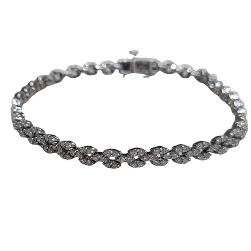 Bracelet Bracelet en or blanc 18 carats et diamants 58 Facettes P19