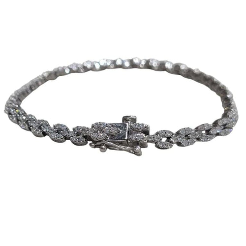 Bracelet Bracelet en or blanc 18 carats et diamants 58 Facettes P19
