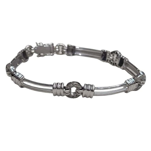 Bracelet Bracelet en or blanc 18 carats et diamants taille brillant 58 Facettes P13
