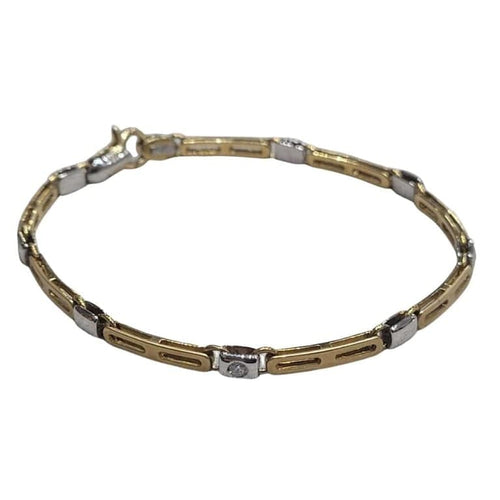 Bracelet Bracelet en or jaune et blanc 18 carats et diamants 58 Facettes P2
