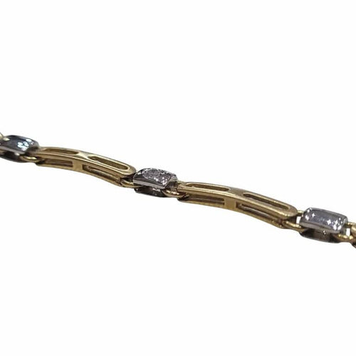 Bracelet Bracelet en or jaune et blanc 18 carats et diamants 58 Facettes P2