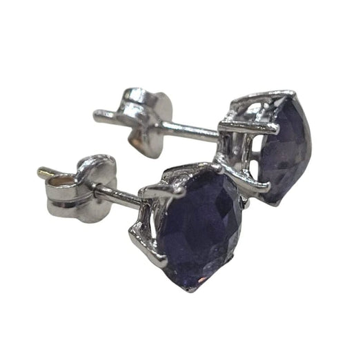 Boucles d'oreilles Boucles d'oreilles en or blanc 18 carats et iolites 58 Facettes T402