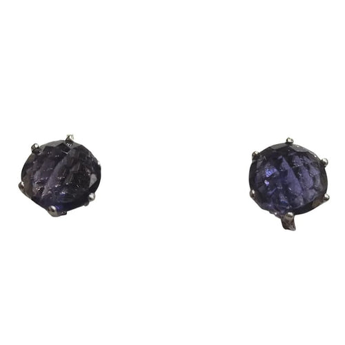 Boucles d'oreilles Boucles d'oreilles en or blanc 18 carats et iolites 58 Facettes T402