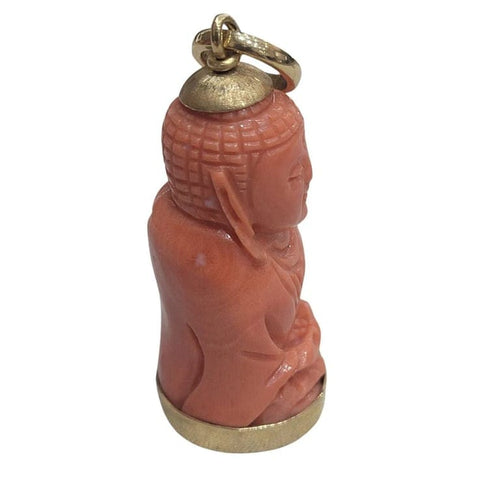 Pendentif Pendentif Bouddha en or jaune 18 carats et corail 58 Facettes budarayser