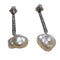 Boucles d'oreilles Boucles d’oreilles pendantes démontables en or blanc et jaune 18 ct, perles et diamants 58 Facettes T194T194