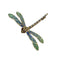 Broche Broche libellule en or jaune 18 carats et émail 58 Facettes GE12