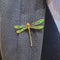 Broche Broche libellule en or jaune 18 carats et émail 58 Facettes GE12