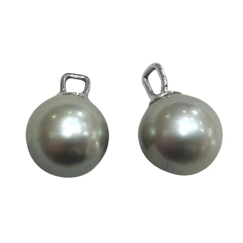 Boucles d'oreilles Boucles d'oreilles détachables en or blanc 18 carats, perles de Tahiti et diamants 58 Facettes T105