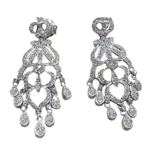 Boucles d'oreilles Boucles d'oreilles Art déco en or blanc 18 carats et diamants 58 Facettes PE501