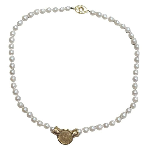 Collier Collier de perles de culture avec pièce d’or mexicaine 2 1/2 pesos 58 Facettes COP1