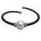 Bracelet Bracelet en acier noir et or rose avec perle australienne et diamants 58 Facettes puv363