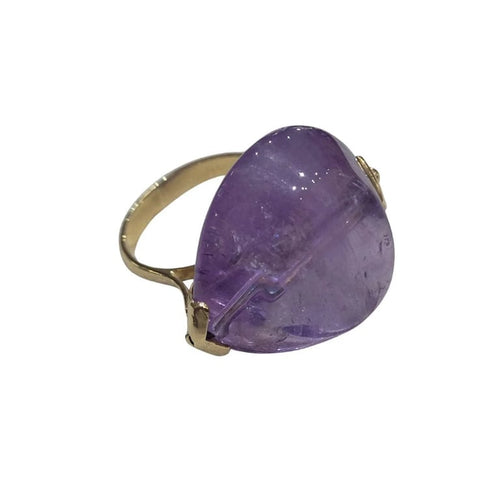 Bague 59 Bague en or jaune 18 carats et améthyste 58 Facettes T15