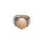 Bague 53 Bague en or blanc 18 carats, corail et diamants 58 Facettes S322