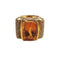 Bague Bague en or jaune 18 carats avec citrine et diamants 58 Facettes T526