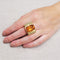 Bague Bague en or jaune 18 carats avec citrine et diamants 58 Facettes T526