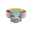 Bague 54 Bague en or rose 18 carats avec topaze et nacre 58 Facettes S377