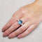 Bague 54 Bague en or rose 18 carats avec topaze et nacre 58 Facettes S377