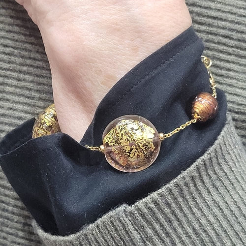 Bracelet Bracelet en verre de Murano et or 18 carats 58 Facettes P100