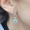 Boucles d'oreilles Boucles d'oreilles en or 18 carats avec aigues-marines et diamants 58 Facettes PE262