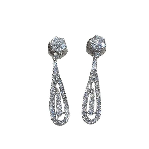 Boucles d'oreilles Boucles d’oreilles en or blanc 18 carats et diamants taille brillant 58 Facettes PE272