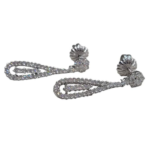 Boucles d'oreilles Boucles d’oreilles en or blanc 18 carats et diamants taille brillant 58 Facettes PE272