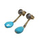 Boucles d'oreilles Boucles d'oreilles en or jaune 18 carats, turquoises et diamants 58 Facettes PE144