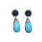 Boucles d'oreilles Boucles d'oreilles en or blanc 18 carats avec saphirs, turquoises et diamants 58 Facettes PE173PE174