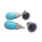 Boucles d'oreilles Boucles d'oreilles en or blanc 18 carats avec saphirs, turquoises et diamants 58 Facettes PE173PE174