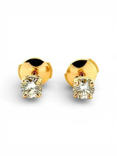 Boucles d'oreilles Puces d’oreilles en diamants en or jaune 18 carats 58 Facettes